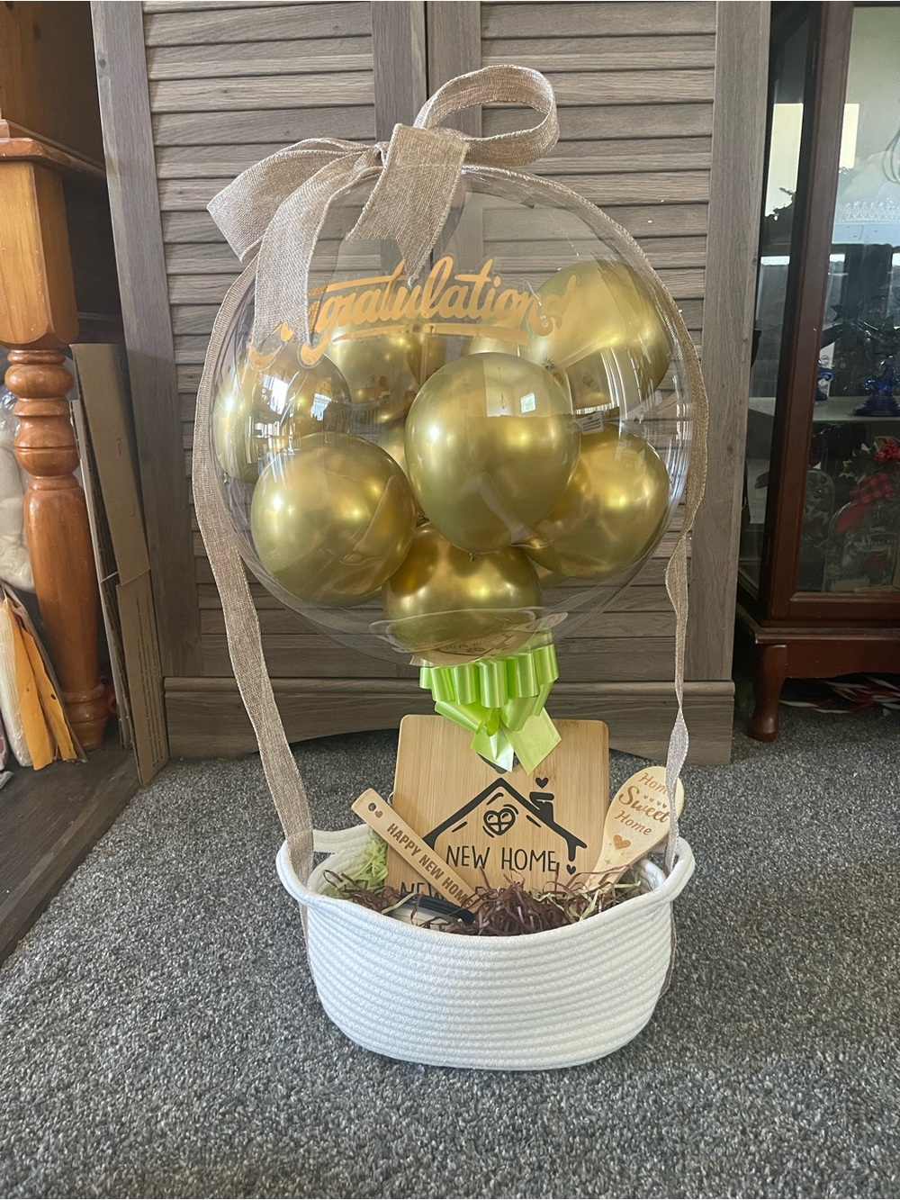 Gold Balloon Bubble Gift Bouquet - "Congratulations"